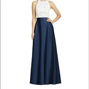 Crepe Maxi Skirt in Midnight Blue